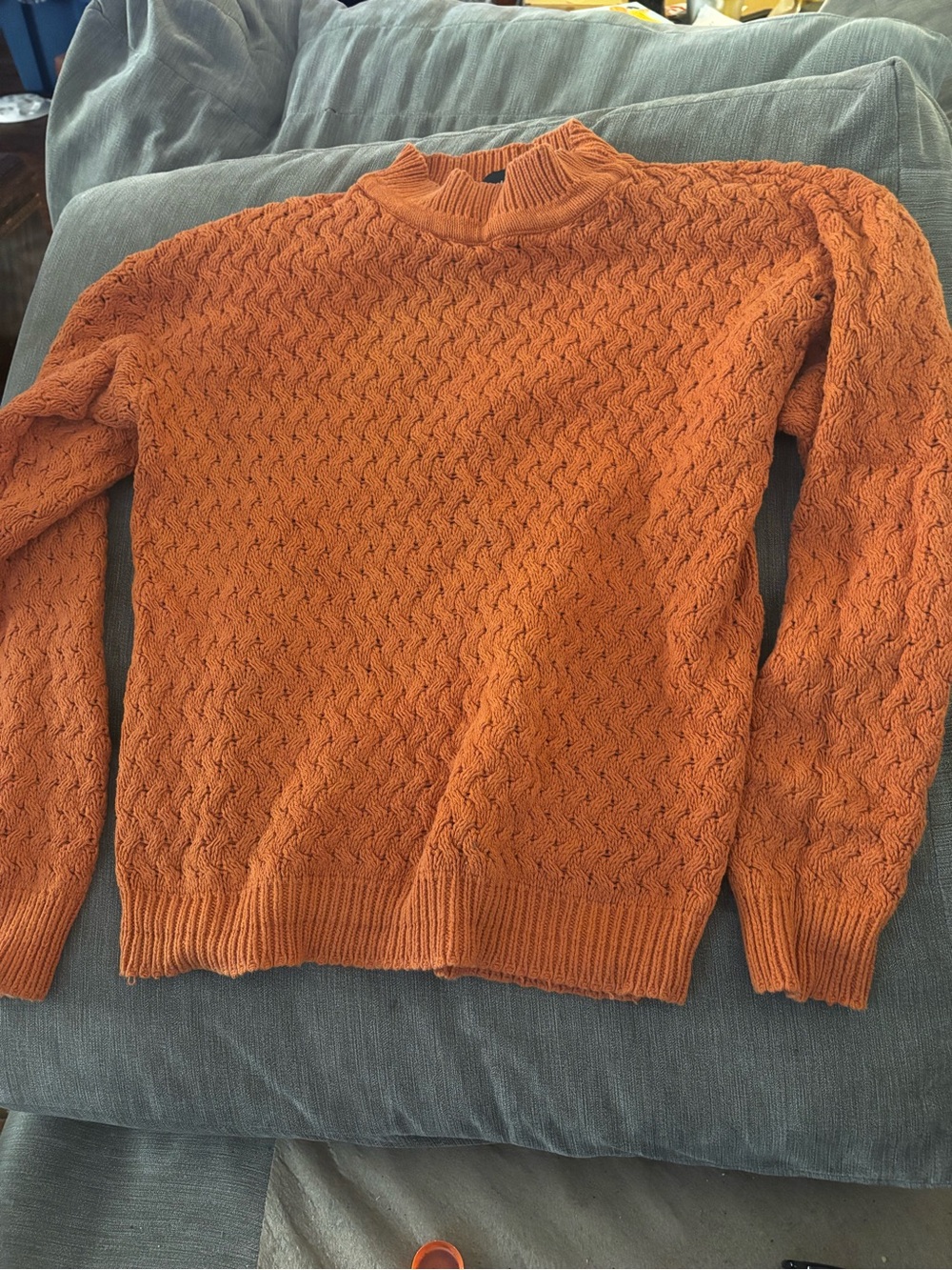 Women’s Tony Lambert size Medium Textured Cable Knit Sweater - Orange